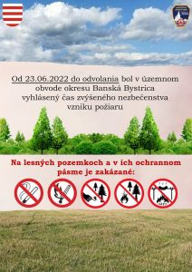 Read more about the article V Banskobystrickom kraji je momentálne vyhlásený čas so zvýšeným nebezpečenstvom vzniku požiaru